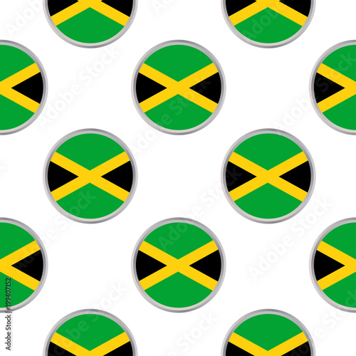 Free Download Seamless pattern from the circles with flag of Jamaica. - GFXLoad