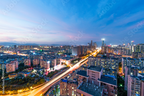 Sky night view of the city night  China Nanchang