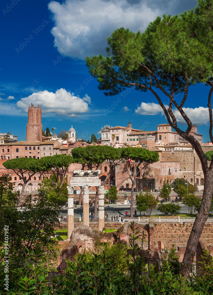 Naklejka premium Caesar and Trajan Forum in Rome