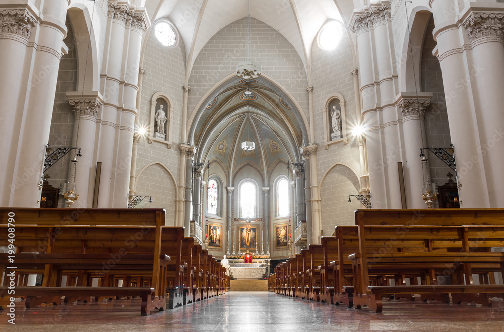 Interior of the catholic church