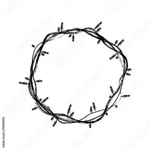 crown of thorns jesus christ sketch vector illustration
