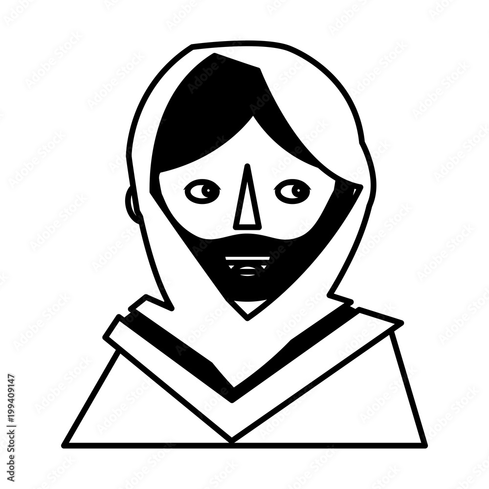 face of jesus christ spirituality concept vector illustration face of jesus christ spirituality concept vector illustration