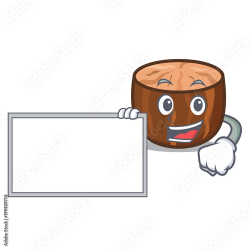 With board nutmeg character cartoon style