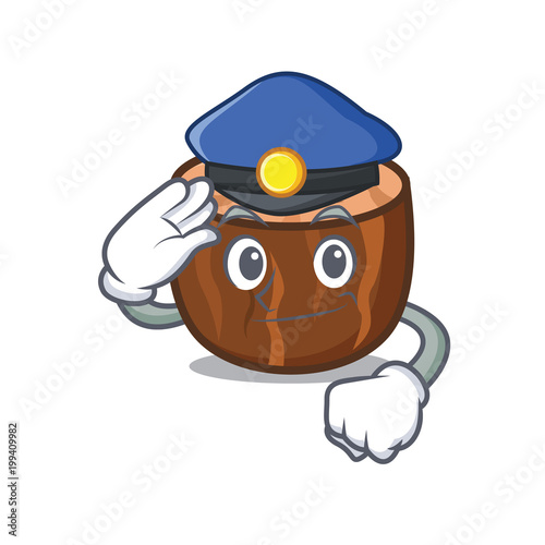Police nutmeg character cartoon style