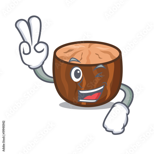 Two finger nutmeg character cartoon style