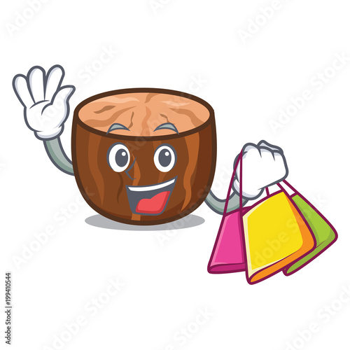 Shopping nutmeg character cartoon style