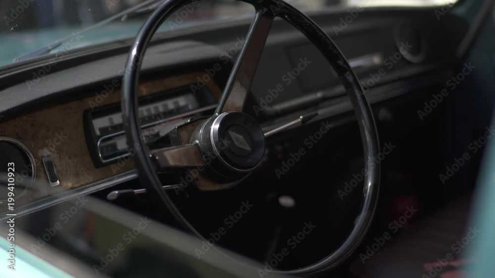 Close up view of a steering wheel Close up view of a steering wheel