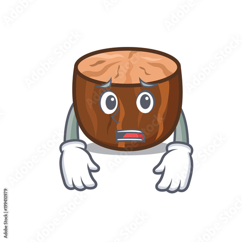 Afraid nutmeg mascot cartoon style