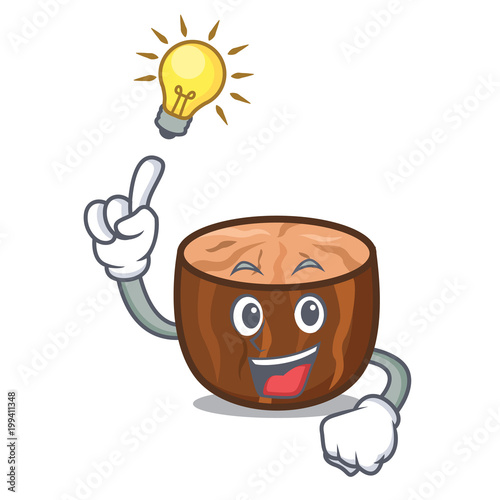 Idea nutmeg mascot cartoon style