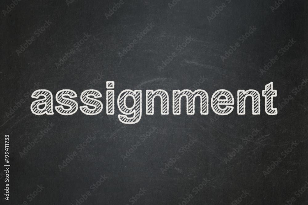 Obraz premium Law concept: text Assignment on Black chalkboard background