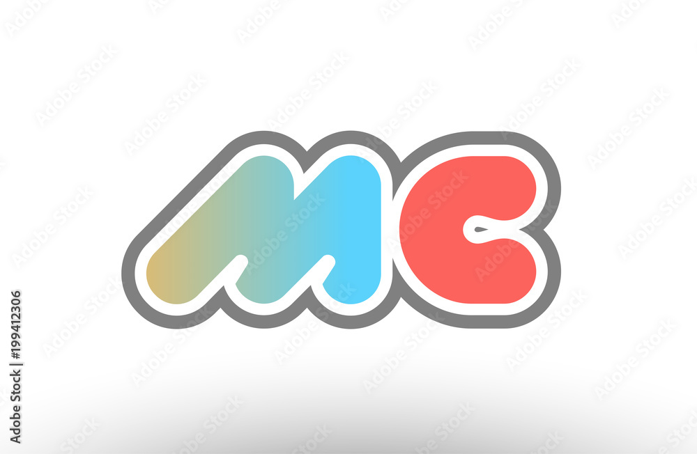 orange pastel blue alphabet letter mc m c logo combination icon design orange pastel blue alphabet letter mc m c logo combination icon design