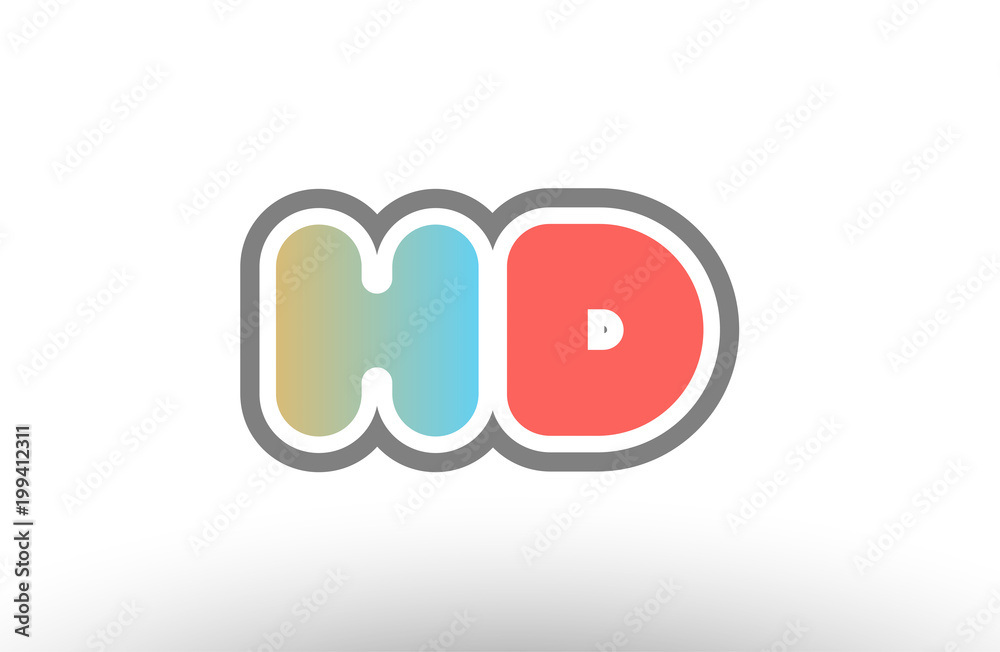 orange pastel blue alphabet letter hd h d logo combination icon design orange pastel blue alphabet letter hd h d logo combination icon design