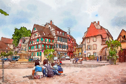 town square in Colmar, France