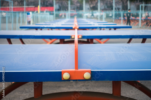 Ping-pong Tables Standing in Row in Xi'an University of Technology Qu Jiang Campus, China 2018