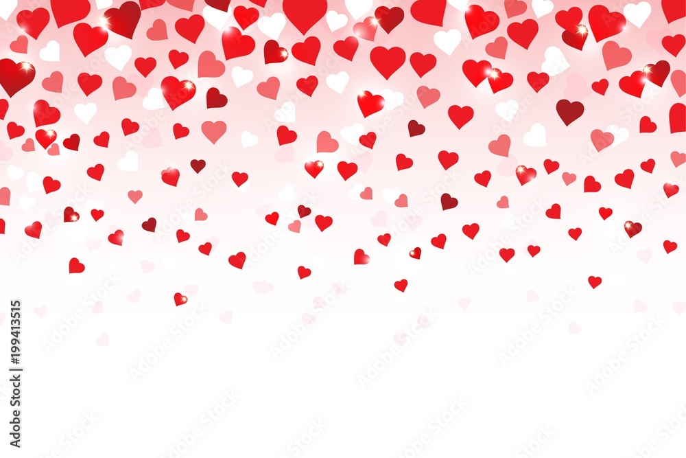 Valentine's day background with hearts. Vector illustration.