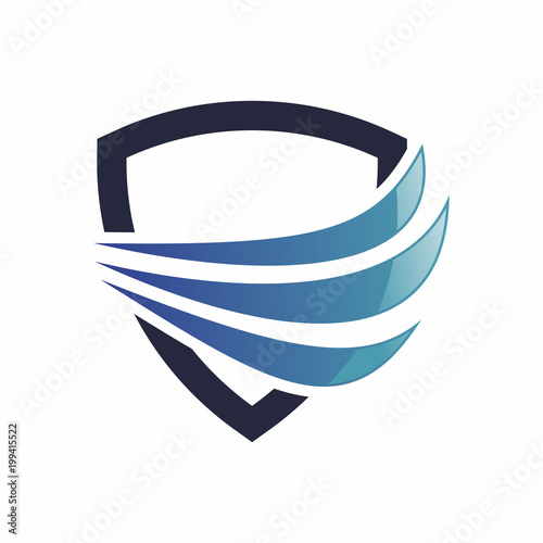 Wing and Shield Logo Vector Template