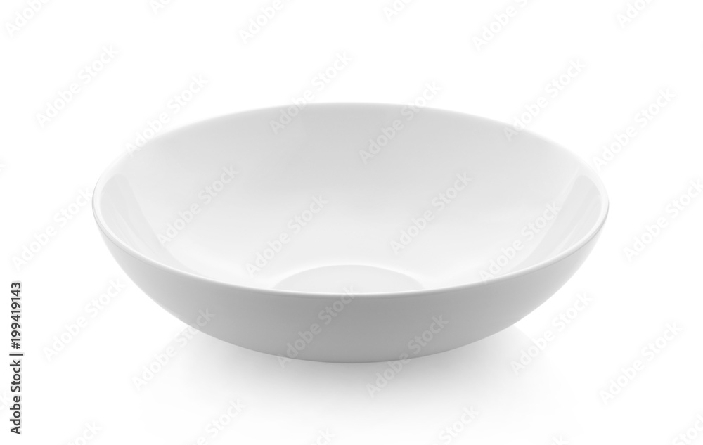 empty white bowl on white background
