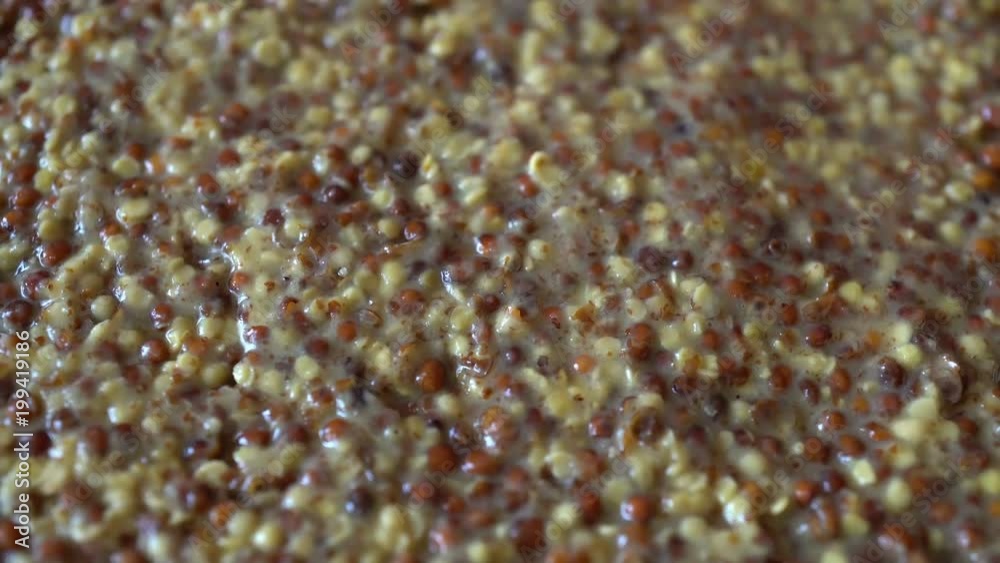 4k Rotation Dijon Mustard In Grains 4k Rotation Dijon Mustard In Grains