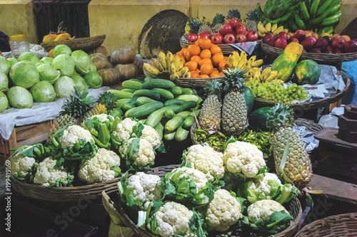 Different kinds of vegetables for sale at a market photo