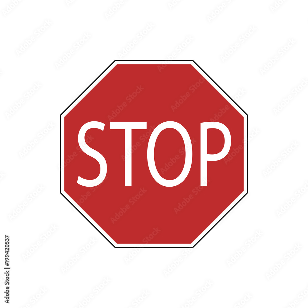 USA traffic road sign. come to a complete,proceed only when safe to do so. vector illustration