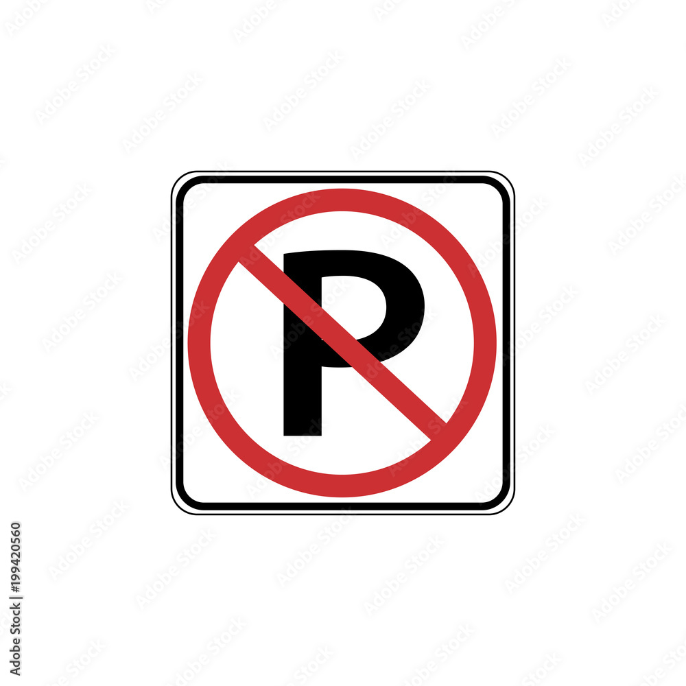 USA traffic road sign. no parking allowed. vector illustration USA traffic road sign. no parking allowed. vector illustration
