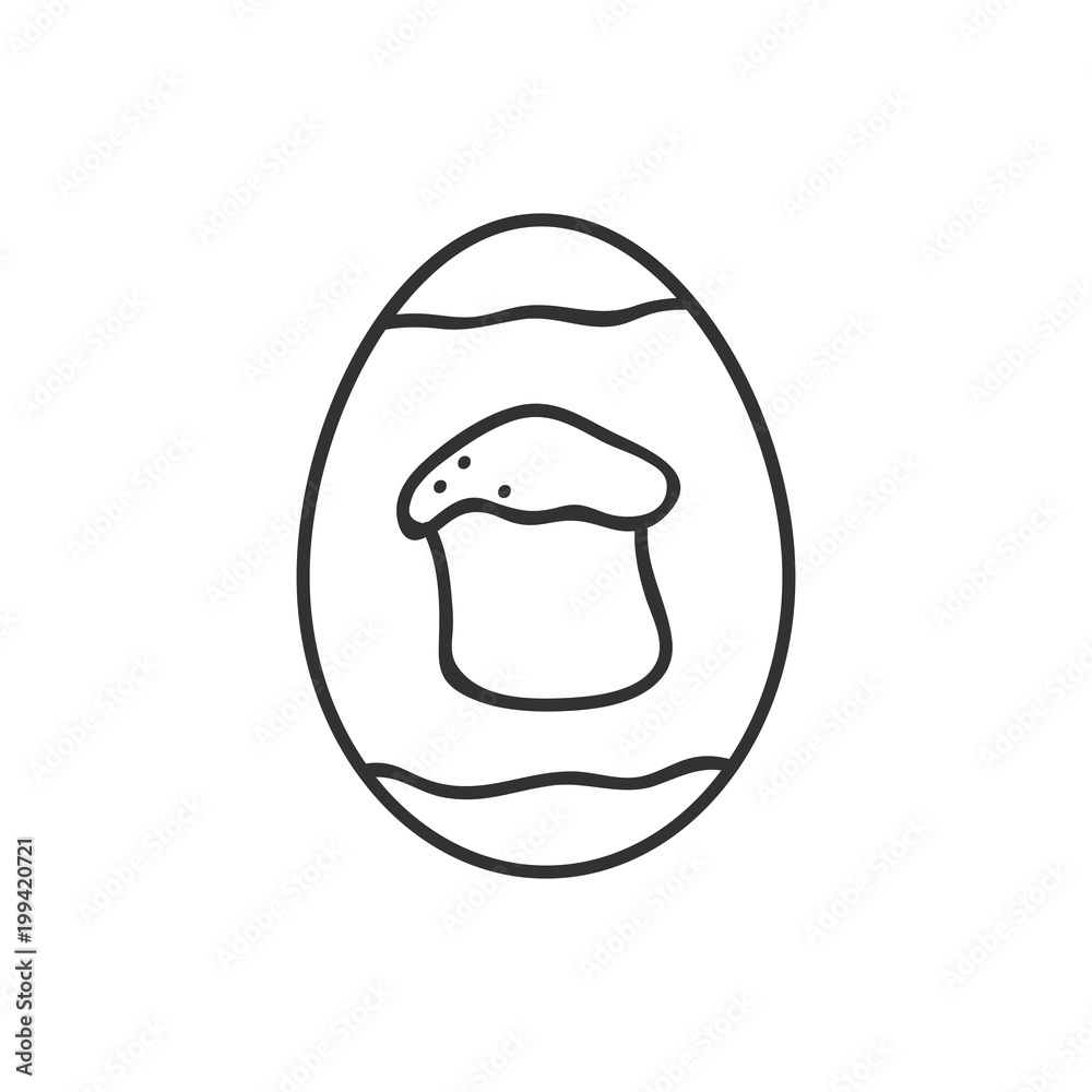 Obraz premium Eastern egg icon in outline style.