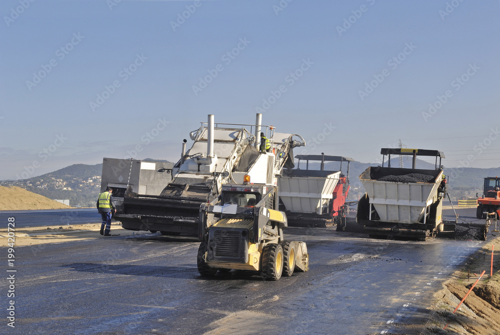 machines that are building a highway