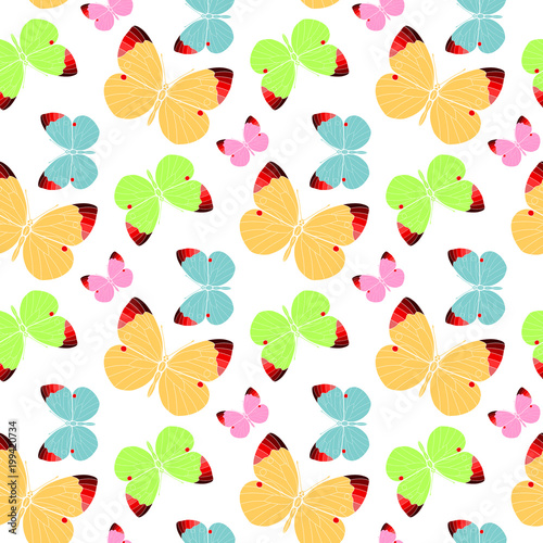 Seamless pattern with butterflies.