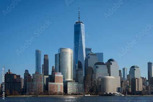 rascacielos de manhattan, Nueva York, desde un barco