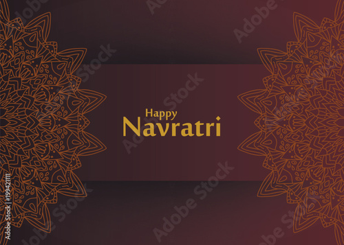 Happy Navratri celebration card in Indian style
