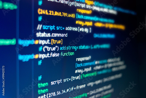 A computer screen showing random scripts and programming code.