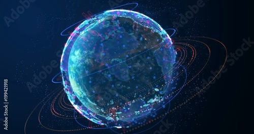 earth futuristic technology graphic element , for use with interface gui design 