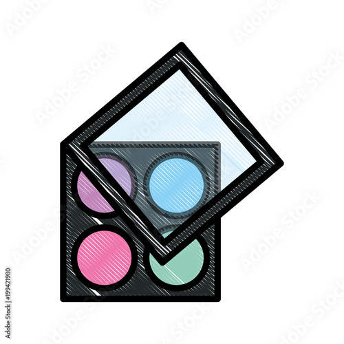 eyeshadow packaging cosmetics elements icon vector illustration