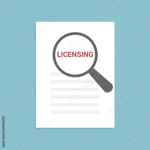 Law Concept: Magnifying Optical Glass With Words Licensing
