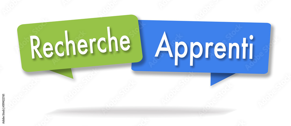 Apprentice search illustration in two colored bubbles Apprentice search illustration in two colored bubbles