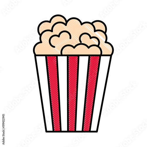 bucket popcorn snack food image vector illustration