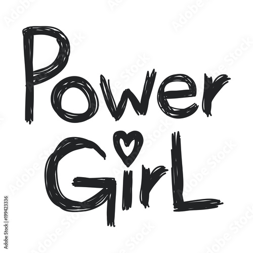 power girl calligraphy message