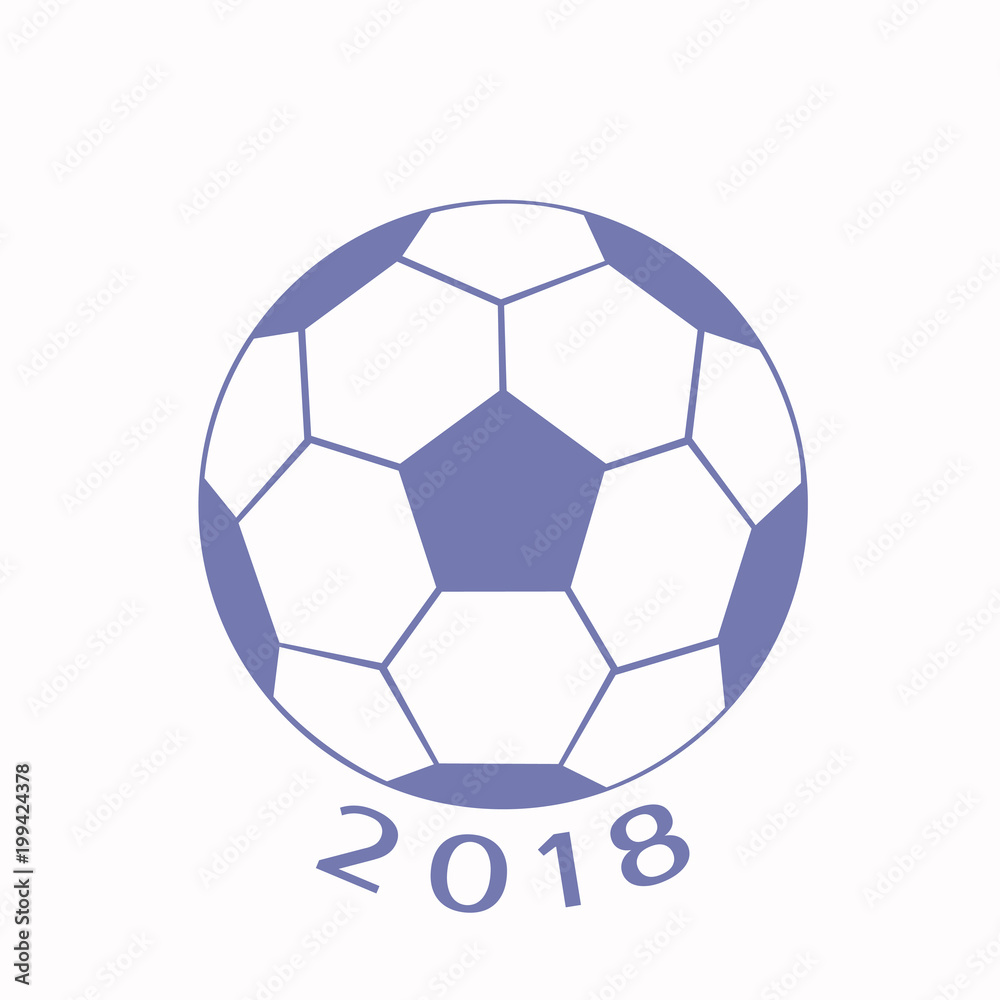 Emblem with soccer ball for 2018. Emblem with soccer ball for 2018.