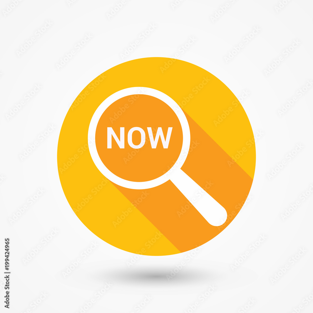 Timeline Concept: Magnifying Optical Glass With Words Now Timeline Concept: Magnifying Optical Glass With Words Now