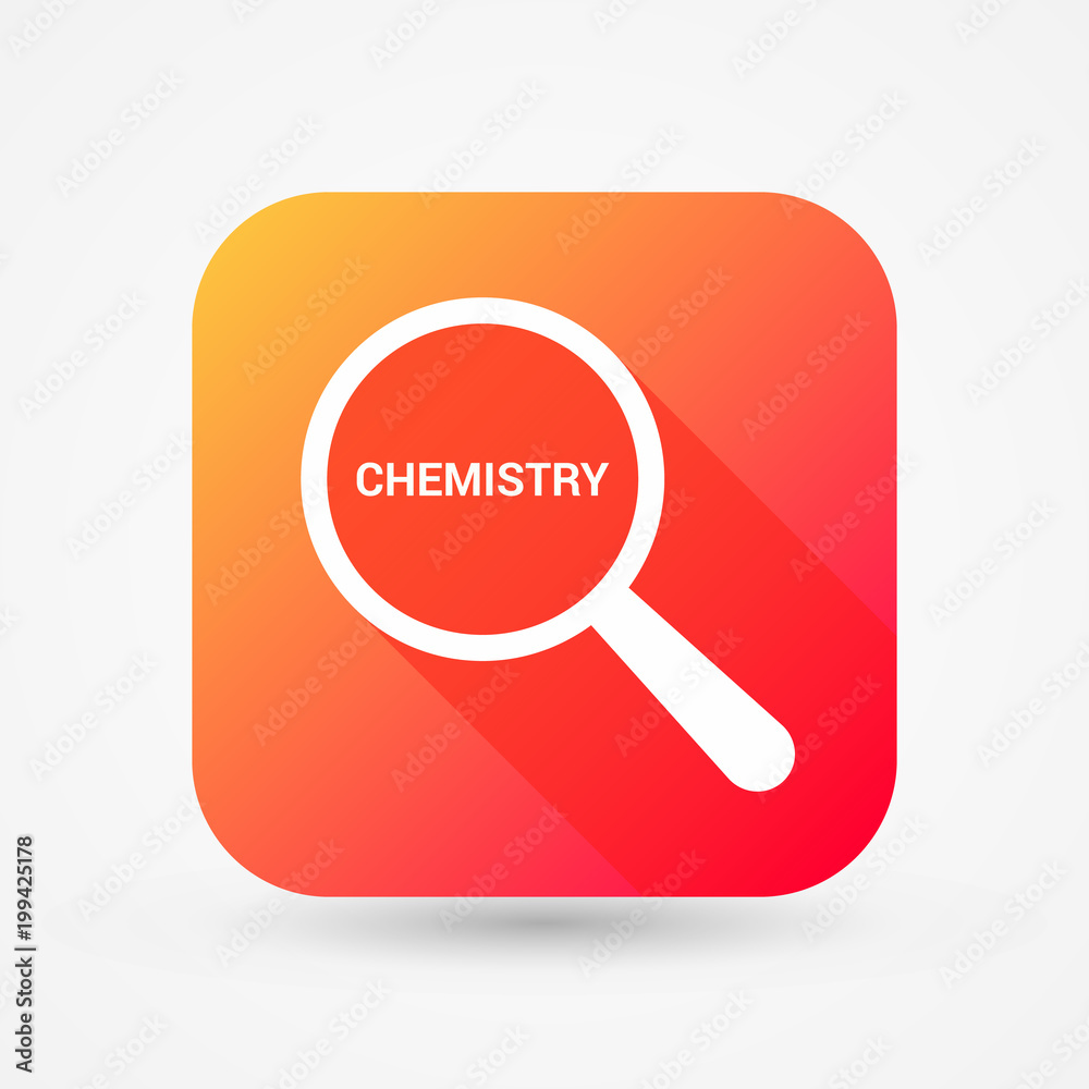 Learning Concept: Magnifying Optical Glass With Words Chemistry Learning Concept: Magnifying Optical Glass With Words Chemistry