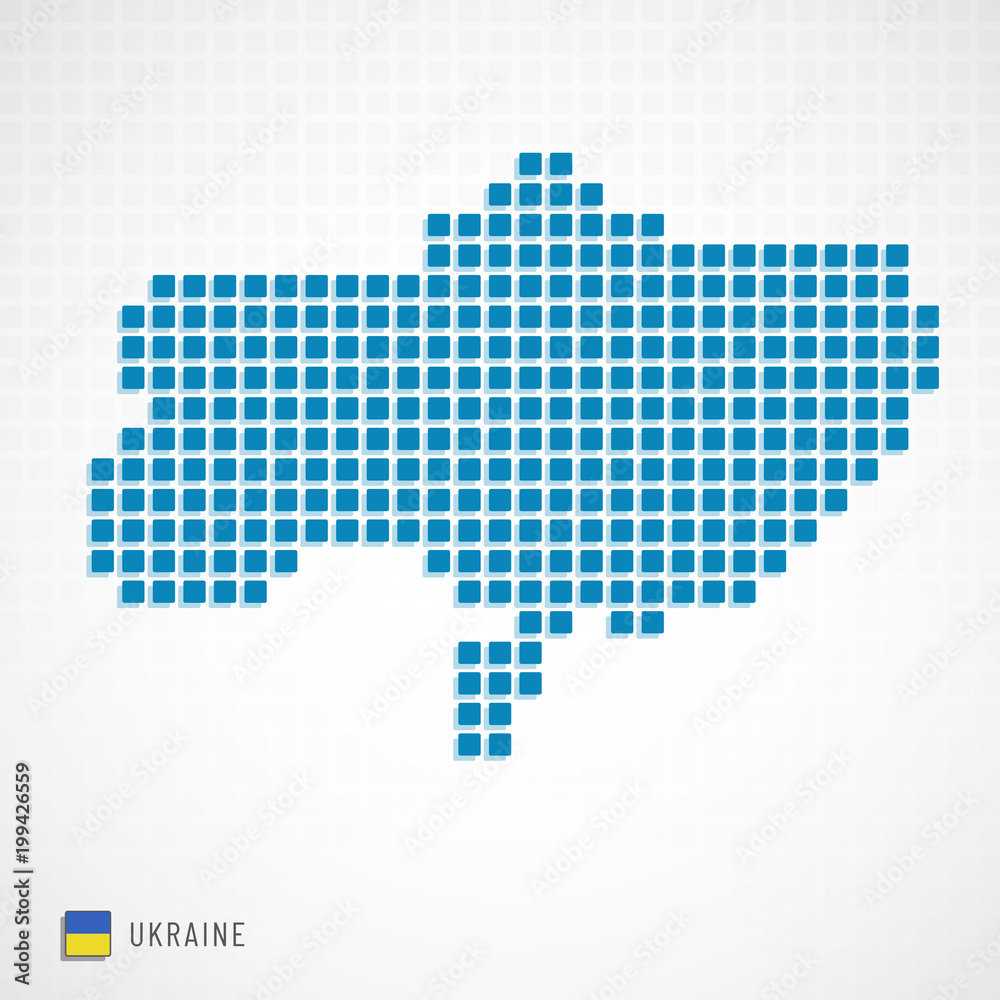 Ukraine map and flag icon