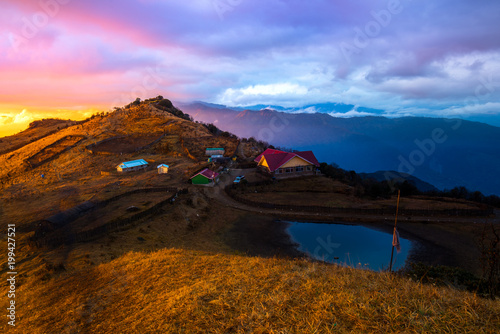 Dramatic landscape of Tonglu trekkers hut  north of India