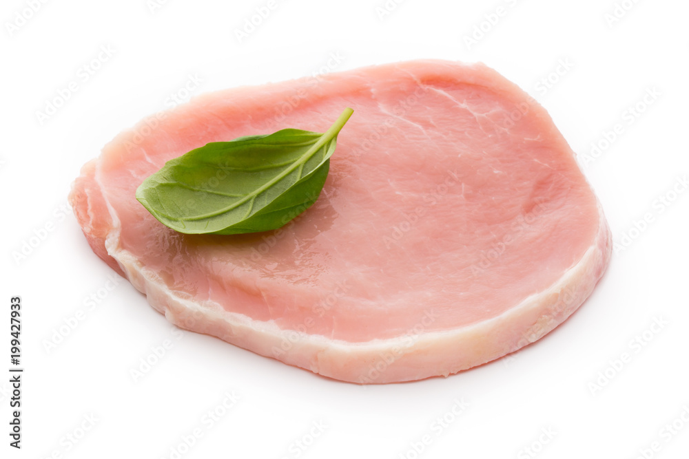 Fresh raw beef steak isolated on white background, top view. Fresh raw beef steak isolated on white background, top view.