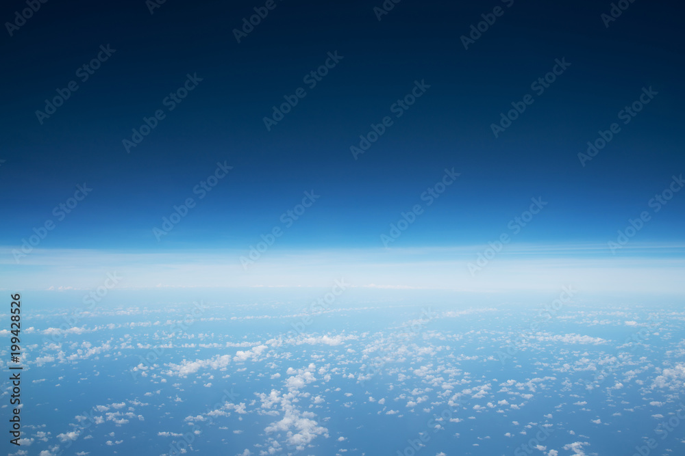 Sky background over spread cloud scatter, skyline separate zone between cloud and above blue Sky background over spread cloud scatter, skyline separate zone between cloud and above blue