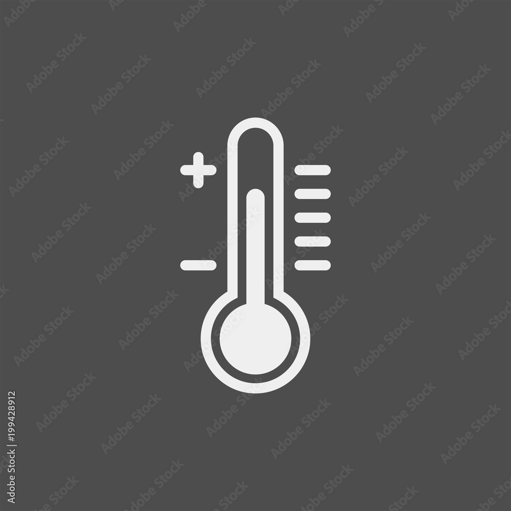 Thermometer flat vector icon. Temperature flat vector icon Thermometer flat vector icon. Temperature flat vector icon