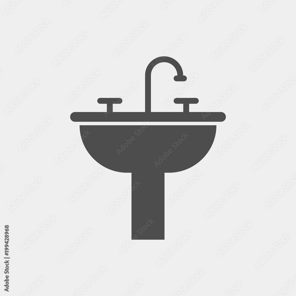 Washbasin flat vector icon Washbasin flat vector icon