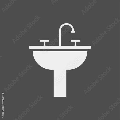 Washbasin flat vector icon