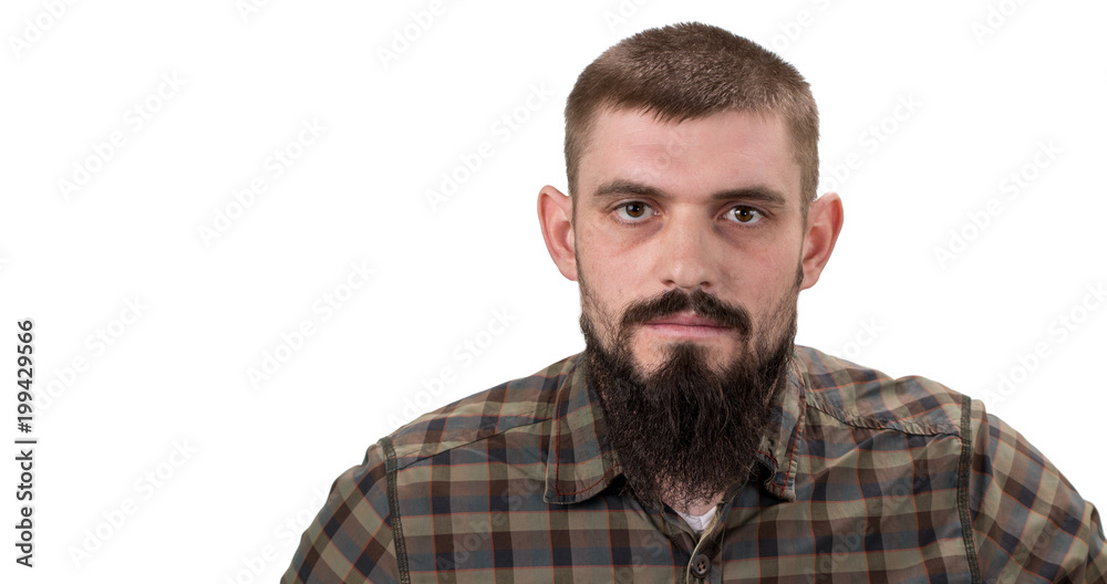 Close-up portrait of a brutal bearded man Close-up portrait of a brutal bearded man