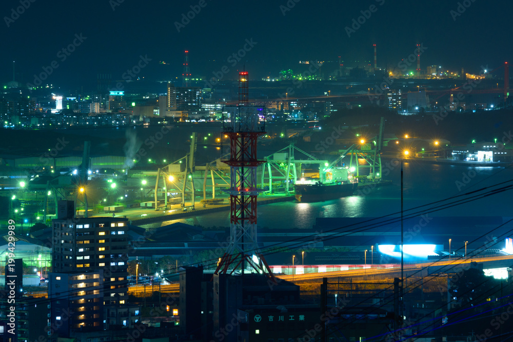 Fototapeta premium 地方都市夜景（福岡県北九州市）