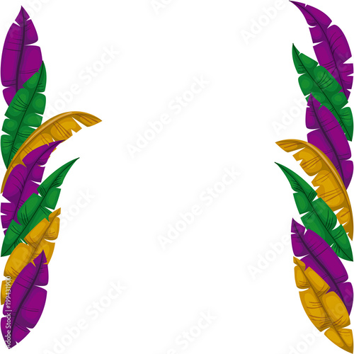 carnival feathers frame decorative